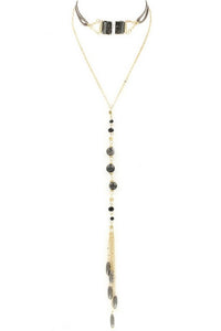 Layered Glass/Stone Necklace