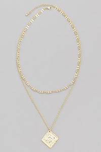 Chain Layered Square Choker Necklace