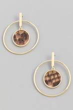 Load image into Gallery viewer, Animal Print Circle Hoop Drop Earring
