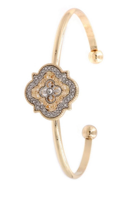 Rhinestone Moroccan Metal Bracelet