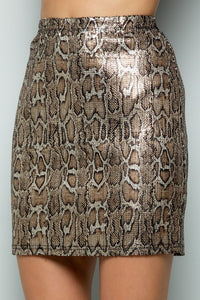 Sequence Stretch Snake Skin Print Skirt