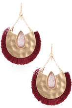 Load image into Gallery viewer, Glass Jewel Teardrop Fringe Drop Earrings
