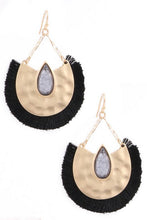 Load image into Gallery viewer, Glass Jewel Teardrop Fringe Drop Earrings

