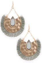 Load image into Gallery viewer, Glass Jewel Teardrop Fringe Drop Earrings
