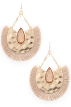 Load image into Gallery viewer, Glass Jewel Teardrop Fringe Drop Earrings
