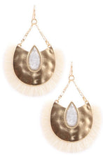 Load image into Gallery viewer, Glass Jewel Teardrop Fringe Drop Earrings
