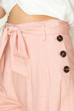 Load image into Gallery viewer, Cuffed Shorts with Waist Tie and Button Detail

