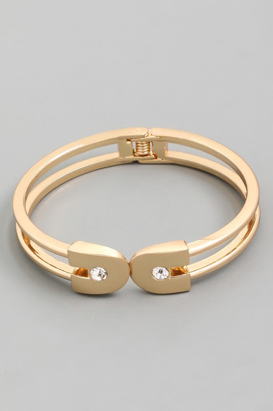 Safety Pin Cuff Bangle Bracelet
