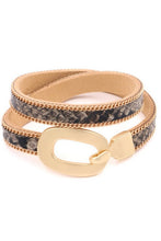 Load image into Gallery viewer, Faux Leather Snake Print Wrap Bracelet
