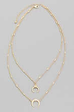 Load image into Gallery viewer, Crescent Moon Layered Pendant Necklace
