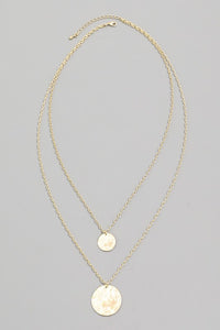 Layered Hammered Disc Pendant Necklace