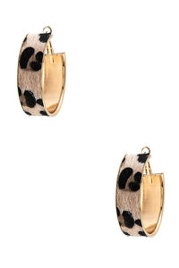 Animal Print Wide Hoop Earring