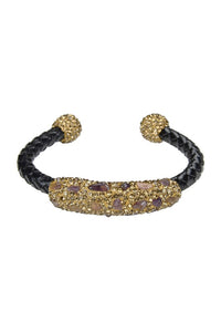 Fashion Stone Leatherette Bracelet