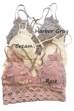 Load image into Gallery viewer, Crochet Lace Bralette with Criss Cross Straps at Back
