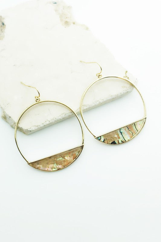 Gold Round Dangle Earrings