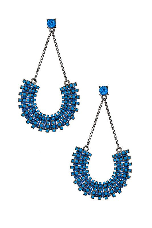 Blue Crystal Dangle Earrings