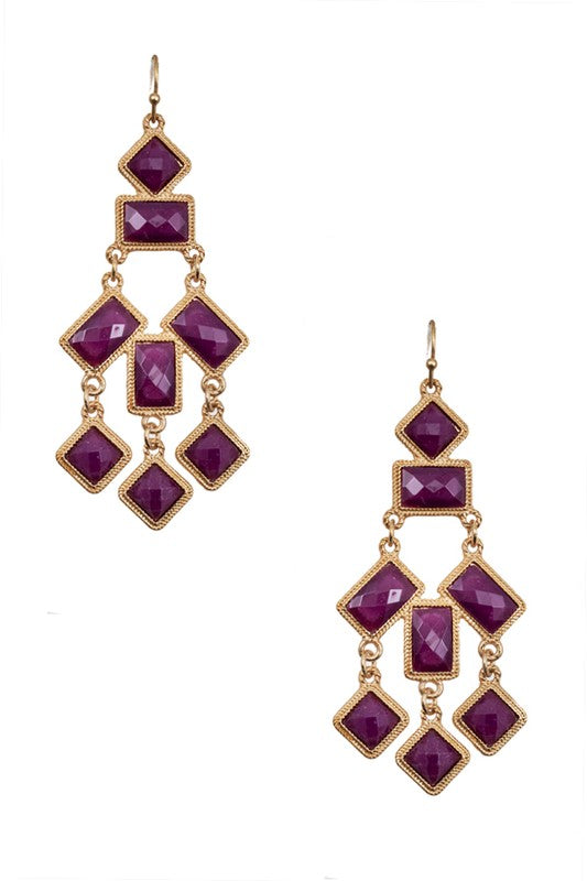 Purple Chandelier Earrings