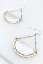 Load image into Gallery viewer, 2 Tone Semi Circle Drop Earrings
