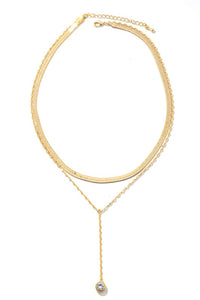 Classy Necklace with a Rhinestone Charm Lariat Design