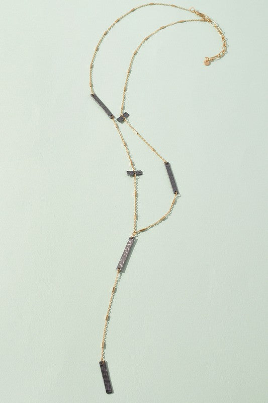 Hematite Y Necklace