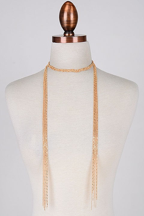 Thin Bead Braided Wrap Choker