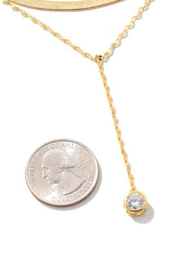 Classy Necklace with a Rhinestone Charm Lariat Design