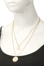 Load image into Gallery viewer, Layered Hammered Disc Pendant Necklace
