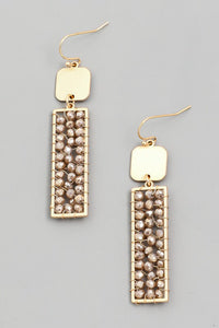 Rectangle Glass Drop Earrings