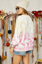 Load image into Gallery viewer, Yellow and Pink Tie Dye Fuzzy Sweater
