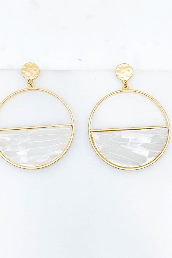 Pressed Shell Drop Earrings