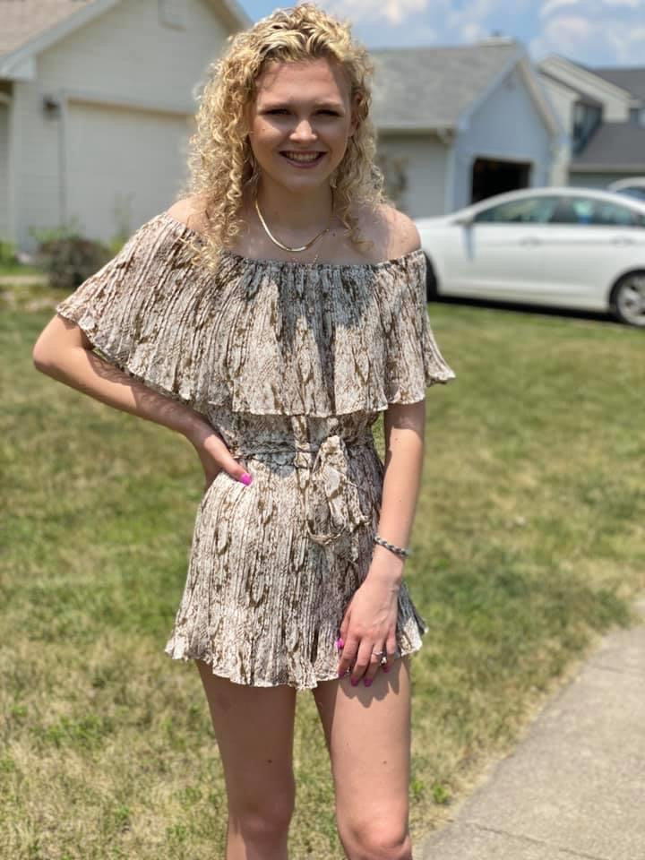 Off the Shoulder Snake Print Pleated Woven Romper with Lining